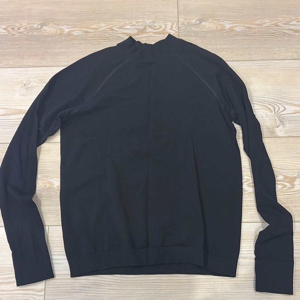 lululemon athletica Black Fitted Mandarin Collar Sweatshirt
